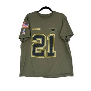 Dallas Cowboys Nike Salute to Service Ezekiel Elliott Player T-Shirt Olive XL
